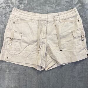 White House Black Market Women's Cargo Shorts Size 10 Beige
